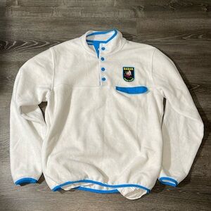 Rowing Blazer Unisex Babar Ski Shield Snapover Fleece White/Blue Size Medium